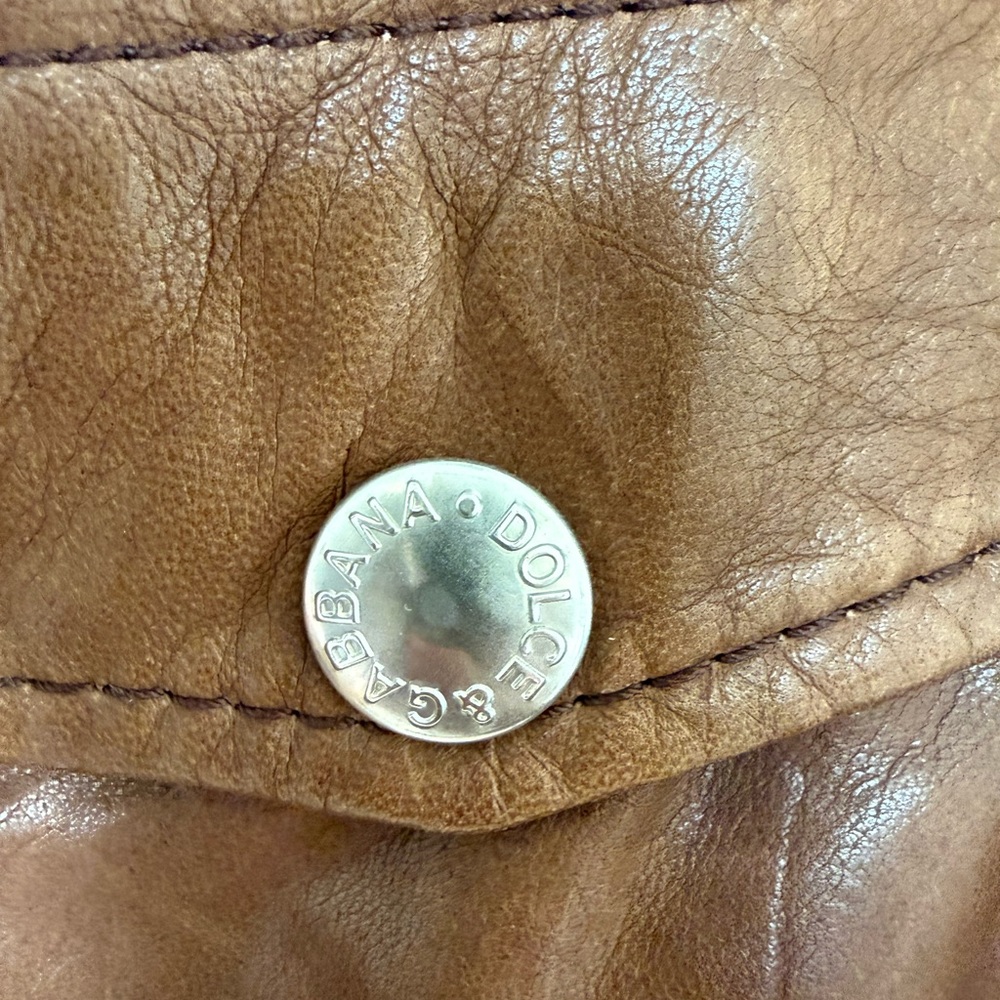 Dolce & Gabbana Like New Tan Leather Jacket - Picture 5 of 13